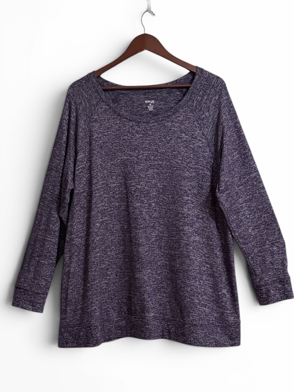 Style & Co. Heathered Plum Lightweight Scoop Neck Sweatshirt Sz 2X